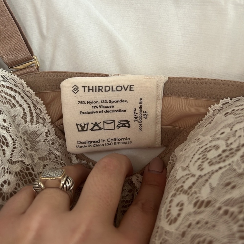 ThirdLove Lace Balconette Bra, Size 42F - Picture 5 of 10